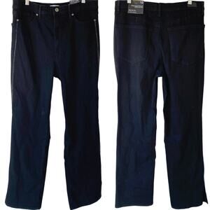 NEW SOFIA JEANS Eden Slim Straight Super High Rise Jeans Black 12 Embellished